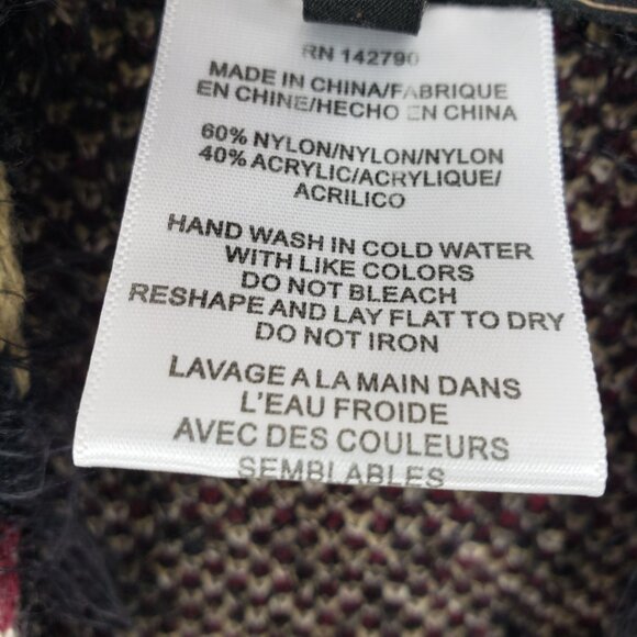 BCBGMaxazria Tribal Aztec Open Front Long Cardigan Sweater M Fuzzy Tan Black - Picture 6 of 6